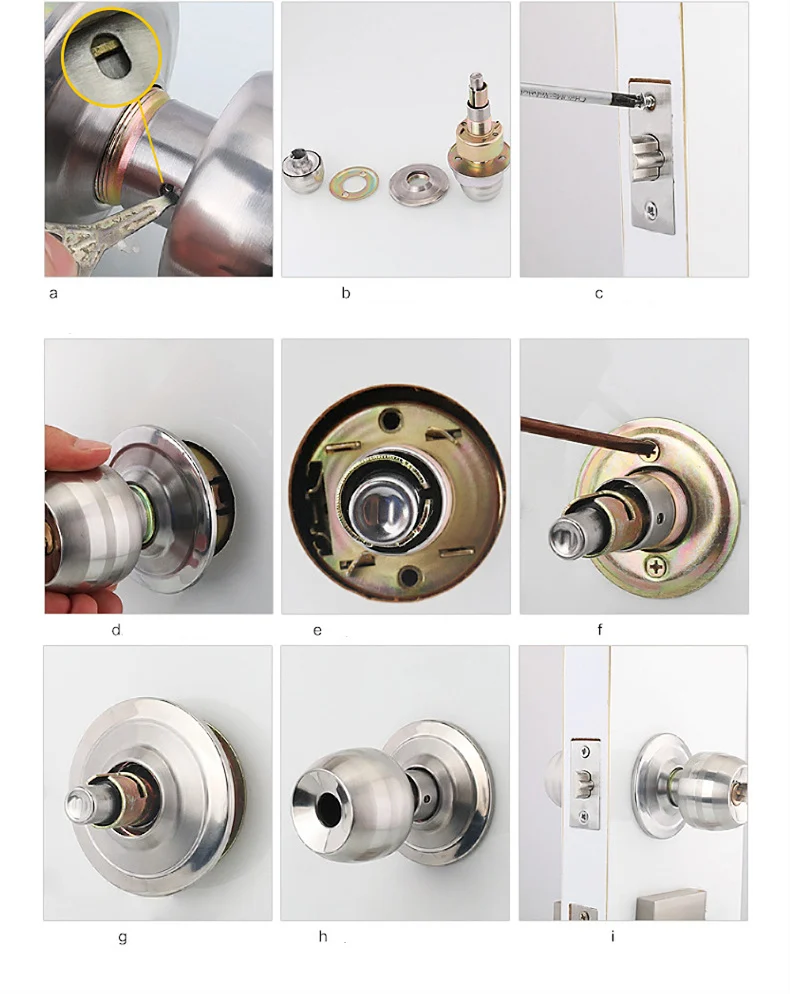 Универсальная внутренняя дверная ручка для спальни из нержавеющей стали, набор замков с ключом для внутренней дверной ручки, аксессуары для замков