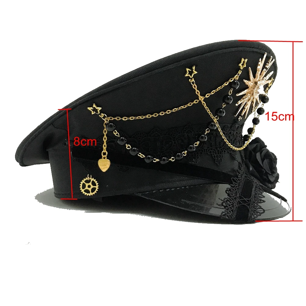 Women Military Hat Gothic Lolita Military Hat Women