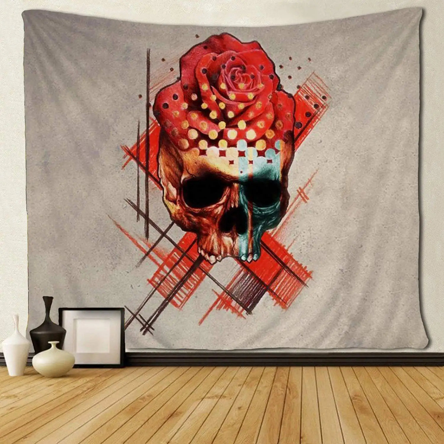 

Red Rose Taro Tapestries Hippie Art Throw Tablecloth Home Decorations