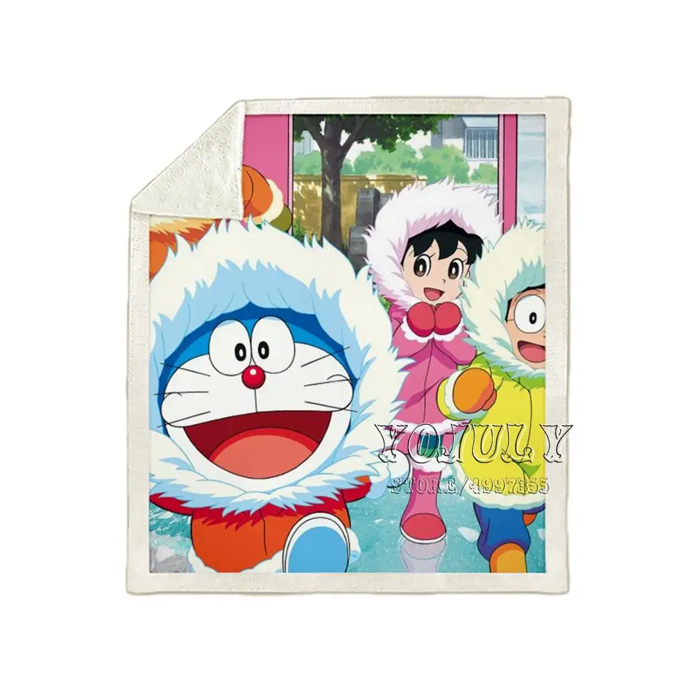 YOJULY bule Doraemon Аниме Стиль Дети взрослый 3D печатное одеяло диван одеяло покрывало путешествия постельные принадлежности модный фирменный магазин-аутлет K05 - Цвет: 5