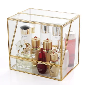 

Cosmetics Storage Box Glass Dustproof Acrylic Skin Care Lipstick Jewelry Box Desktop Dressing Table Racks Top Can Be Put Perfume