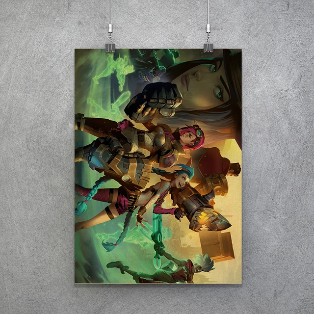 Popular TV Show Arcane Kraft Paper Poster Vi Viktor Jayce Jinx Home Decor Study Bedroom Bar Cafe Wall Paintings Stickers Posters Poster