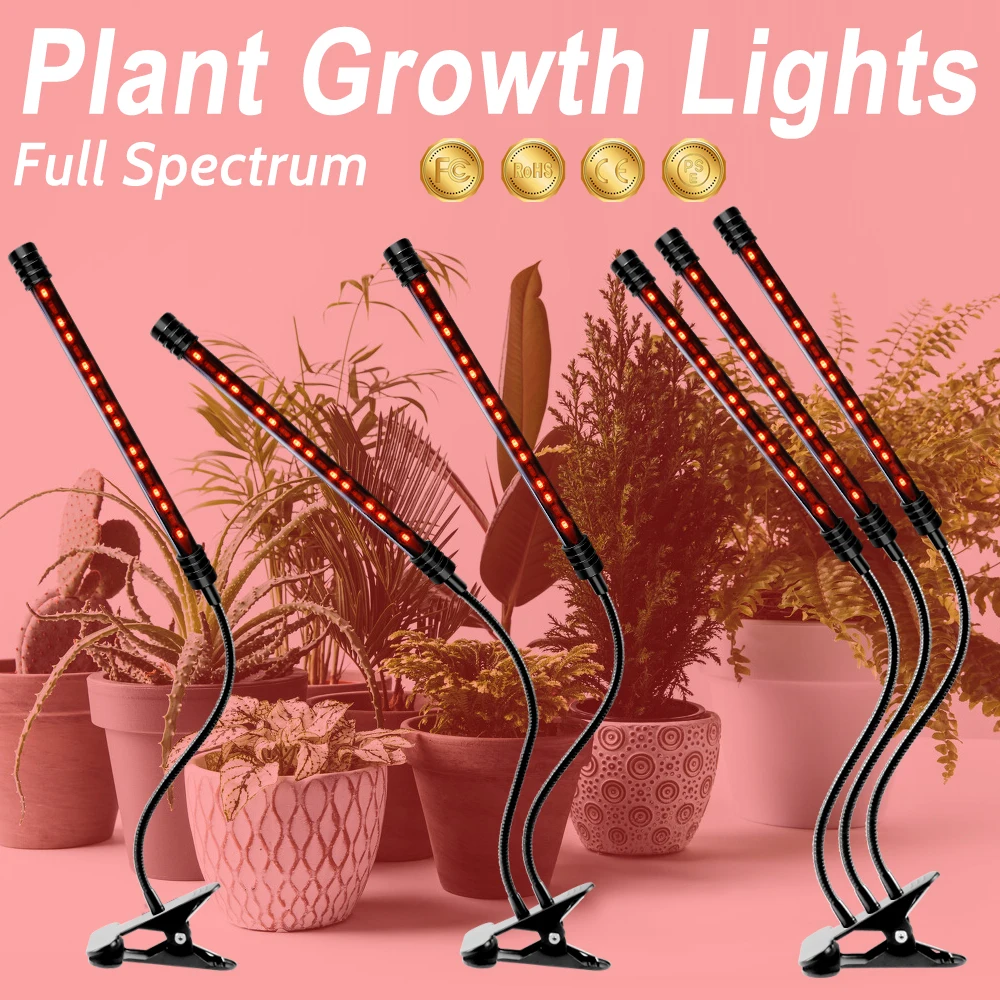

BiaRiTi Indoor Smart Timing Clip Plant Light LED Full Spectrum Flower Seed Phyto Grow Lamp LED Hydroponics Seedling Fito Lampada