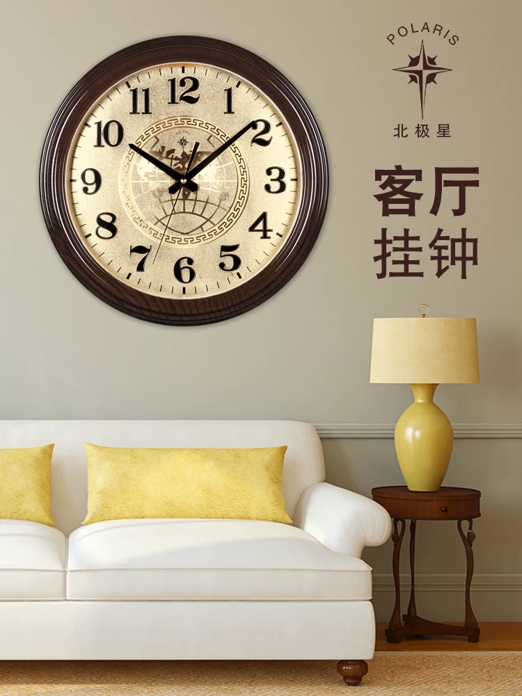 

Vintage Silent Wall Clock Modern Design Europe Style Vintage Wall Clock Large Kitchen Wood Wandklok Home Decoration JJ60WC