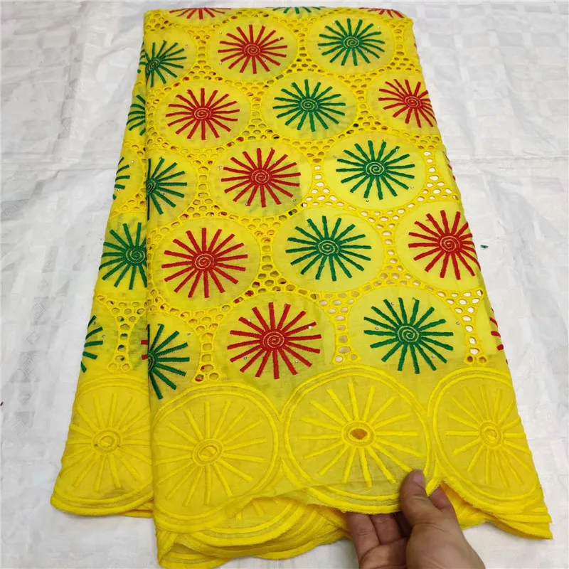 

5 y Swiss lace fabric 2019 latest heavy beaded embroidery African cotton fabrics Swiss voile Dry lace popular Dubai style 4L1126