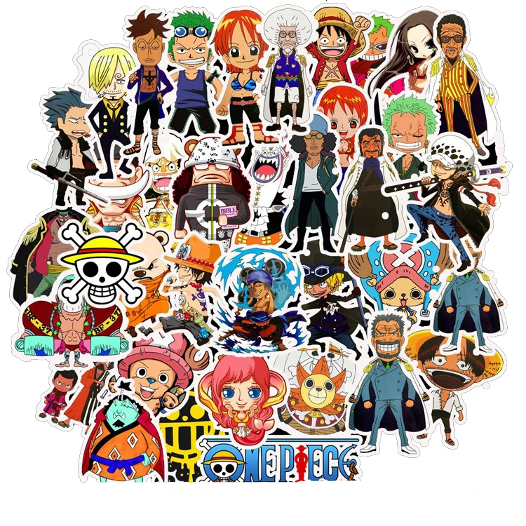 50 шт./упак. Аниме ONE PIECE Luffy ПВХ наклейка s Водонепроницаемая Наклейка для автомобиля ноутбука багаж скейтборд блокнот велосипед PS4 - Цвет: Многоцветный