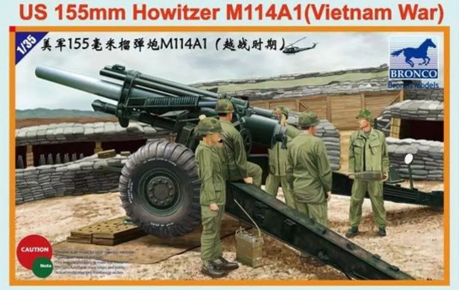 Модель Бронко CB35102 1/35 US 155mm Howitzer M114A1 (Вьетнамская война) набор моделей |
