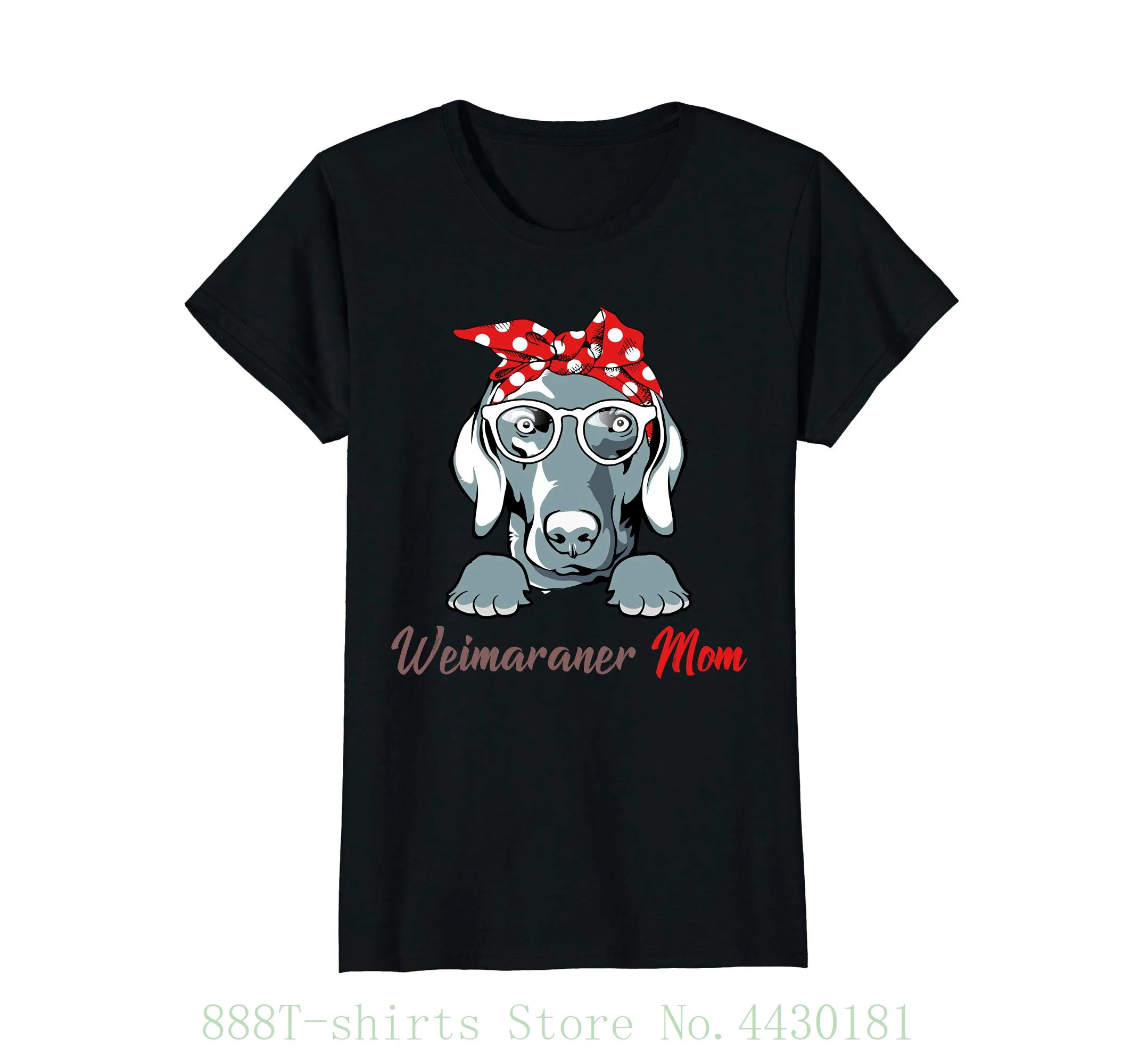 Женская футболка Weimaraner, забавная футболка для мамы, подарок на день матери, брендовая одежда с героями мультфильмов для женщин, большие размеры - Цвет: Черный