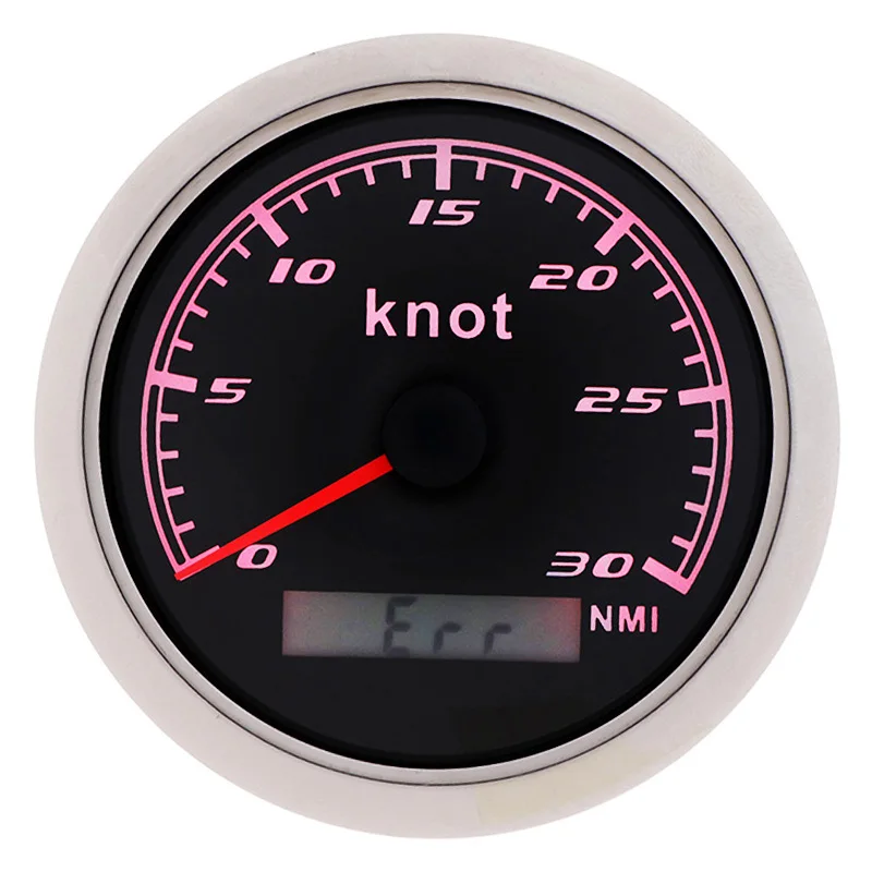 12V/24V Car GPS Speedometer 30 Knot Speed Meter Gauge For Auto Boat Marine Yacht With GPS Antenna Red Backlight 85MM