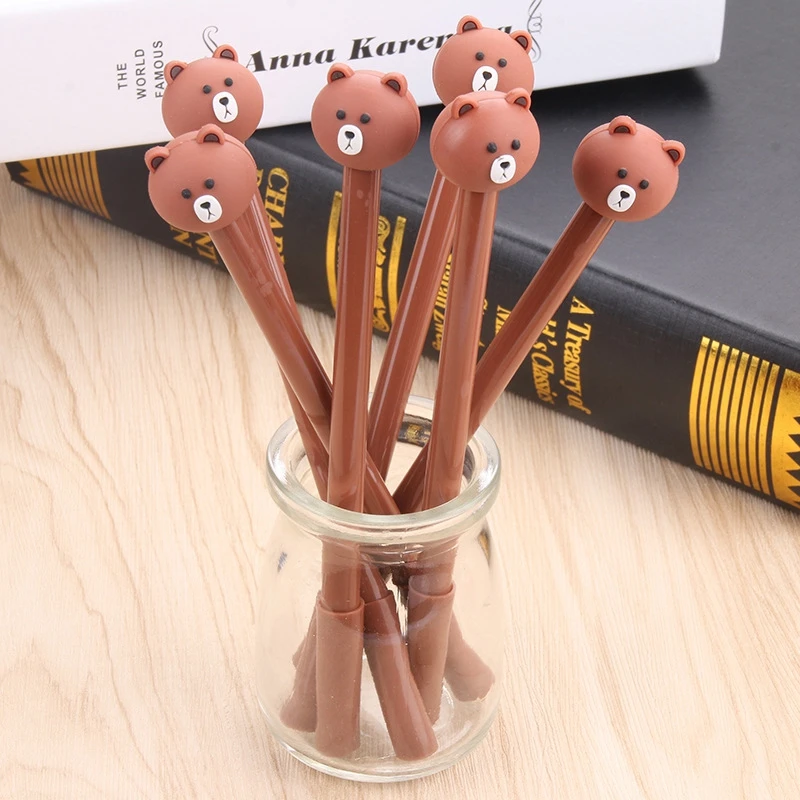 Креативные Канцтовары мультипликационная гелевая ручка милый бурый медведь