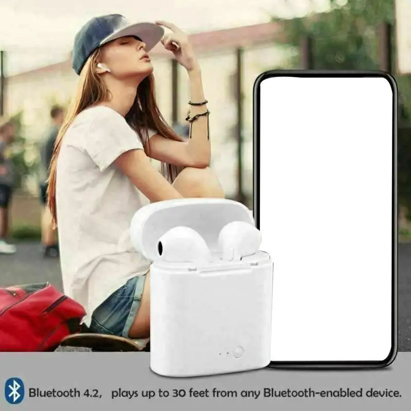 I7s TWS Bluetooth наушники, беспроводные наушники, спортивные наушники с громкой связью, беспроводная гарнитура с зарядным устройством для iPhone, HUAWEI, Xiaomi