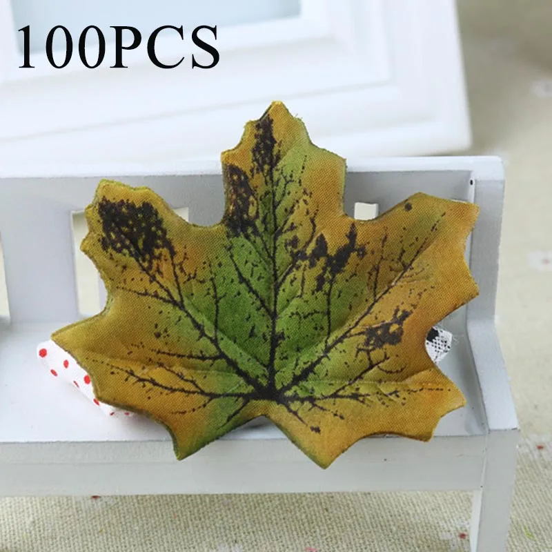 Artificial Fake Maple Leaves 100pcs 8x7cm Optional Size Photographic Props More comfortable and beautiful