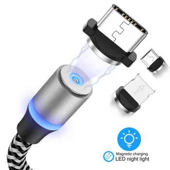 

Tkey 3A Magnetic Cable phone charging cord USB Micro Cable Magnetic Charger 2m USB Type-C USB Cable For Xiaomi iPhone Samsung