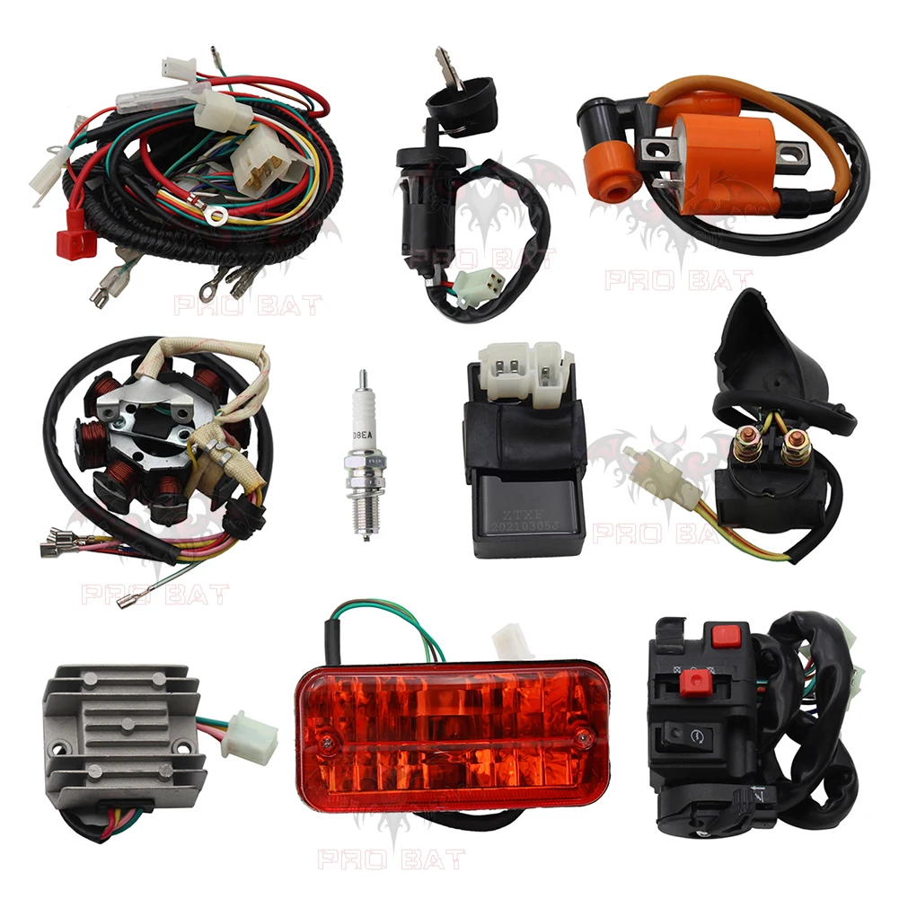 Wiring Harness Loom Electrics 3 Holes Stator Coil CDI Kit For 4 Stroke ATV 150cc 200cc 250cc Quad Bike Go Kart COMPLETE ELECTRI |