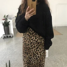 Высокая мода Сексуальная леопардовая юбка с принтом Осенняя прямая Длинная юбка женская Jupe Longue Falda Larga Gonne'll Saia