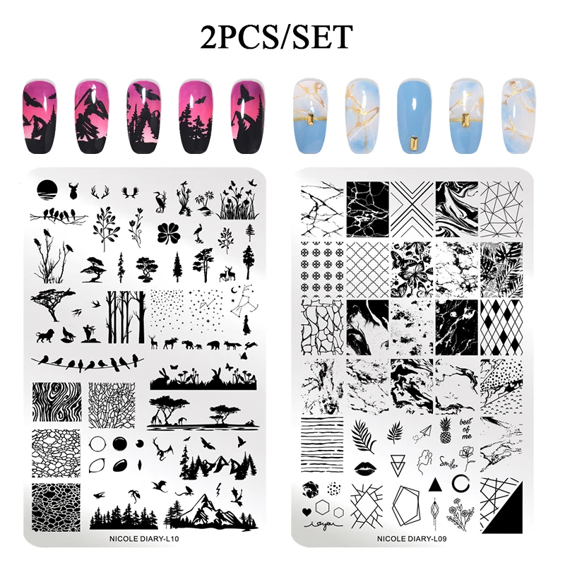 Set 23 NICOLE DAIRY Рождество серия ногтей штамп пластины набор змея снег мрамор разброс изображения штамп шаблоны Маникюр Искусство Трафарет Комплект - Цвет: Set 23