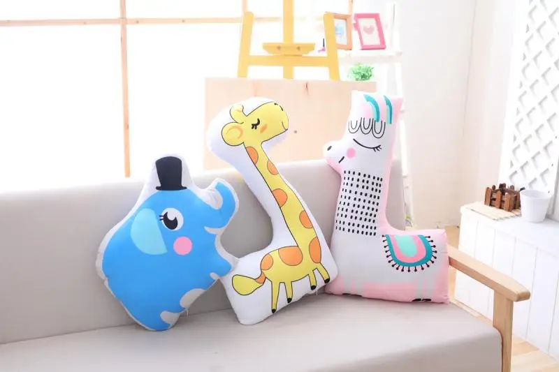 Подушка в виде жирафа слона, милая подушка в виде динозавра, диван, домашняя подушка в европейском стиле, моющаяся