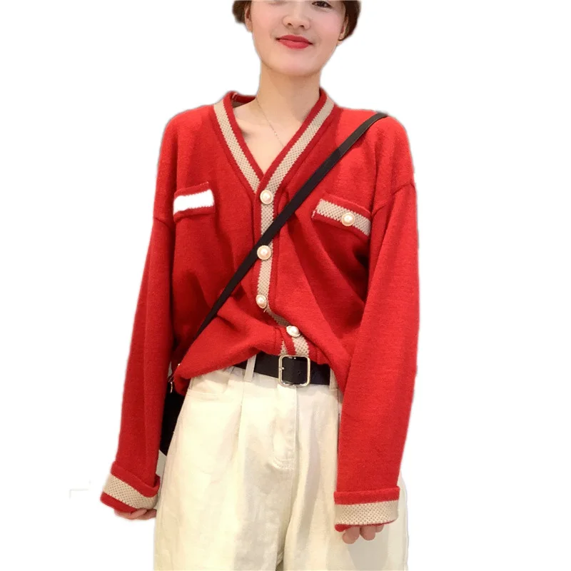 

Women Cardigan Sweater Long Sleeve Knitted Solid Color Loose Ladies Autumn Winter Fashion Casual Soft Clothes