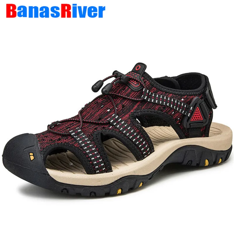 

Fashion Sandals Men Summer 2020 Casual Shoes Slip On Male Beach Outdoor Trekking Rubber Handmade Outdoor Breathable Plus Size