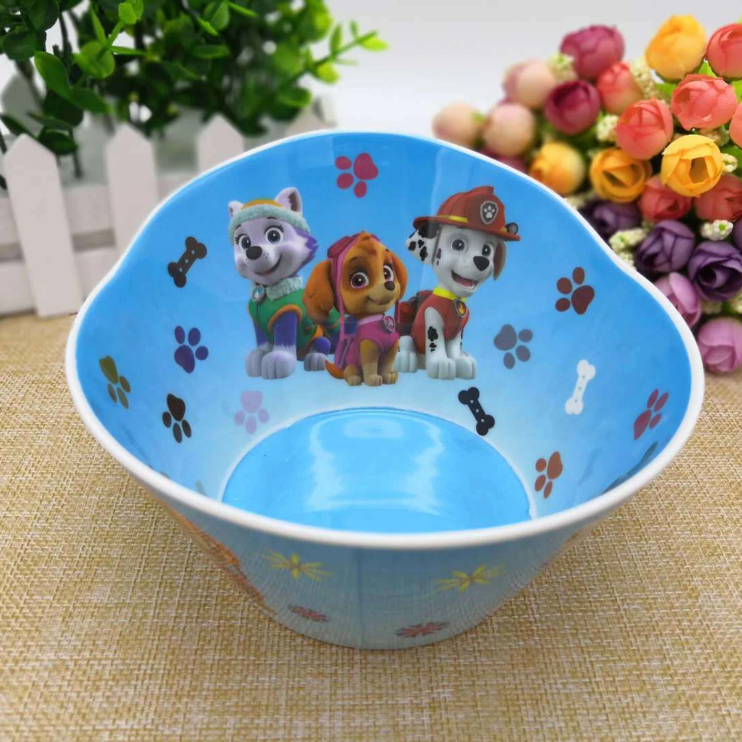 Paw Patrol детская посуда, кухонные инструменты для ресторана, полезный материал, меламиновая миска, тарелка, нож, вилка, столовые приборы, вечерние