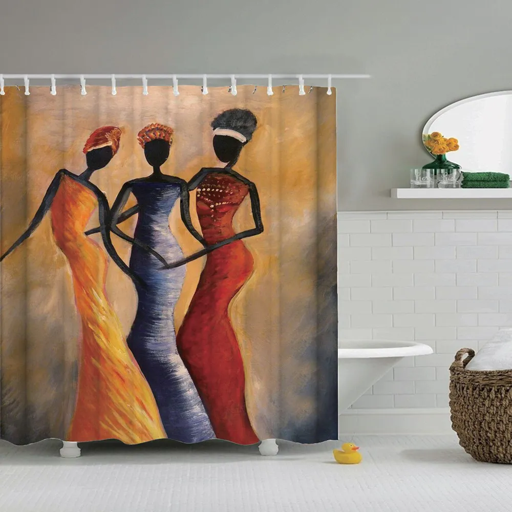 Dafield Black Girl Shower Curtain Magic African American Woman High