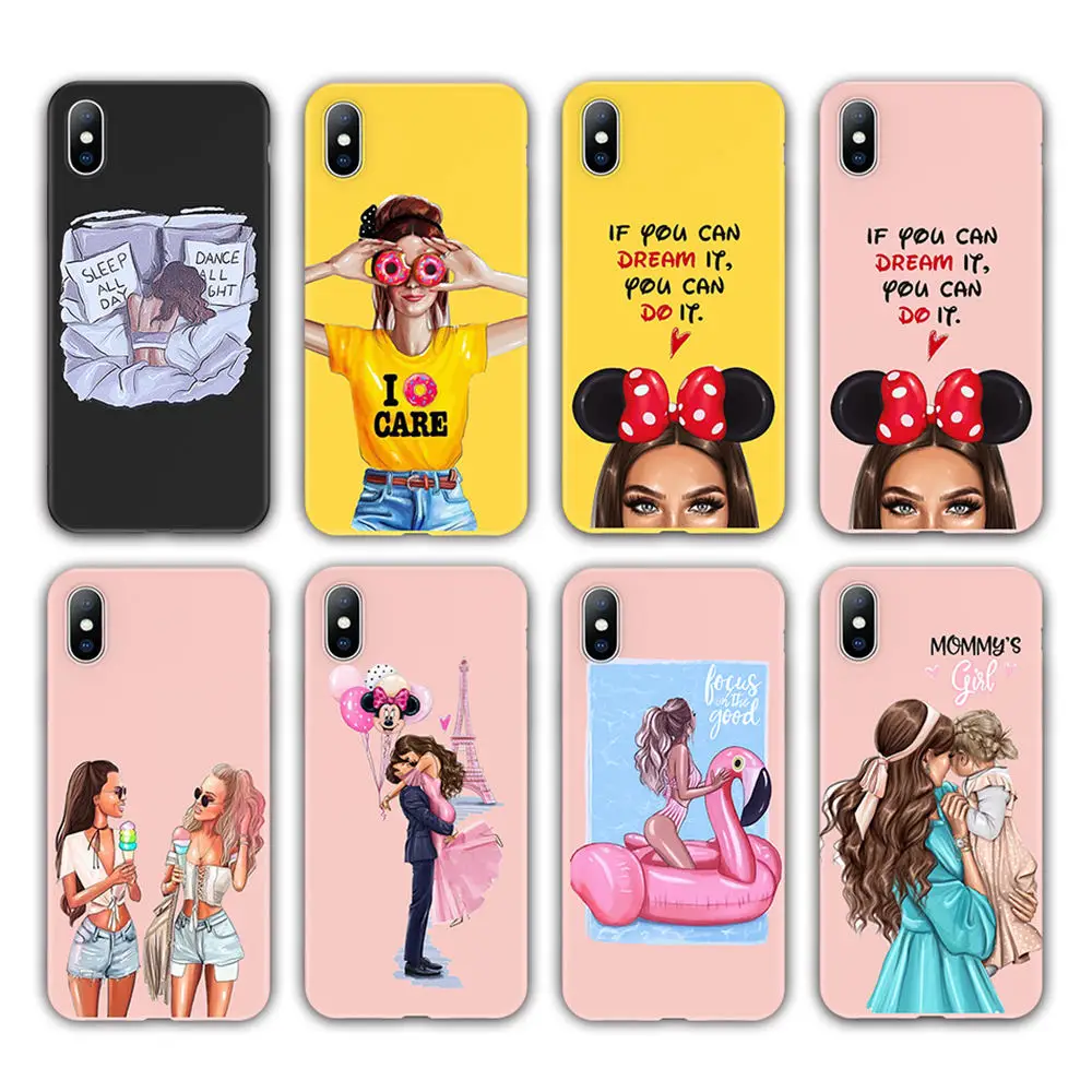Lovebay для женщин мама ребенок для iPhone 11 чехол для телефона для iPhone 7 8 6 6s Plus X XR XS Max 11 Pro 5 5S SE Силиконовый ТПУ мягкий чехол