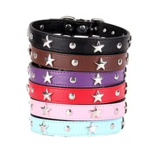  Pet Supplies Collar For Dogs With Spikes Adjustable Leather Strict Dog Collar Doggy Chain For Five-Pointed Star Dog Collars Acce 