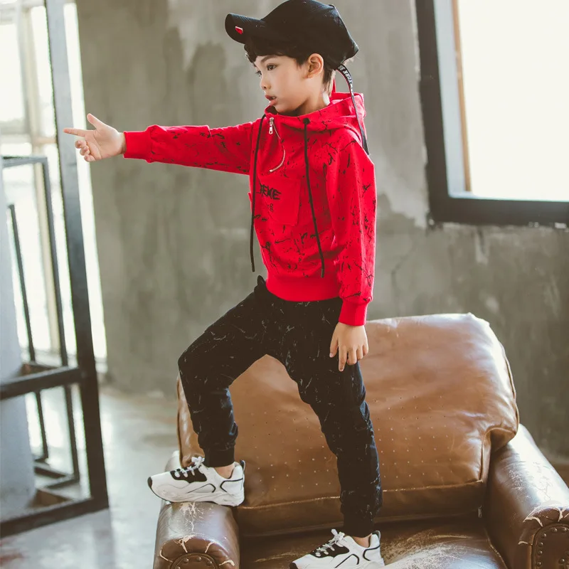 

BOY'S Autumn Clothing Set 2019 New Style Korean-style Fashion Clothing 7 Children 9 Spring And Autumn 10 Boy Handsome Two-Piece