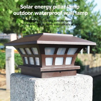 

LED Solar Garden Pillar Lamp Light Control Waterproof Courtyard Porch Lawn Garden Column Light