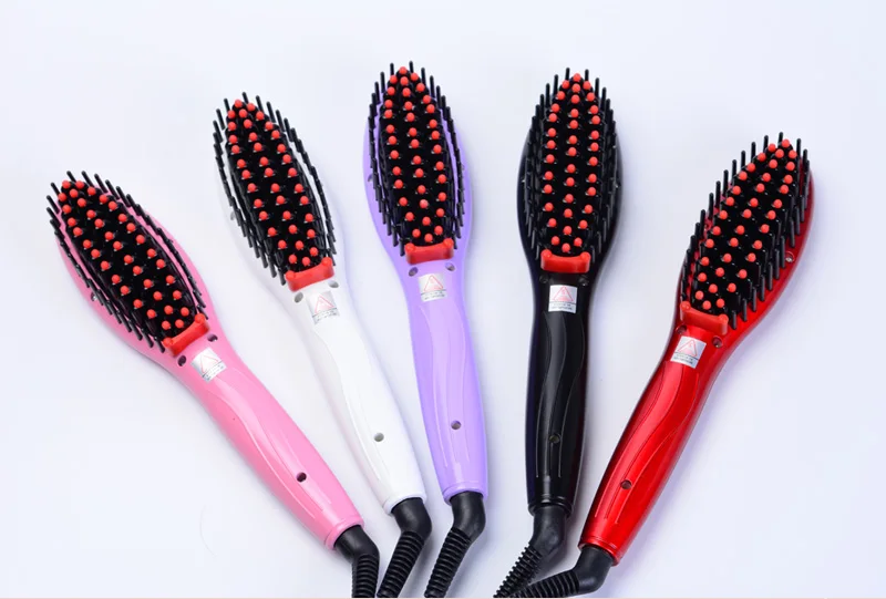 5 цветов, Керамическая электрическая щетка для выпрямления волос, выпрямитель для волос, расческа для девушек, девушек, влажных и сухих волос, инструменты для укладки
