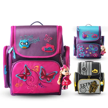 

Brand 1-003 Satchel Kids Floral Print 3D Cartoon School Bags for Children Girls Boys Orthopedic School Backpack Grade 1-3