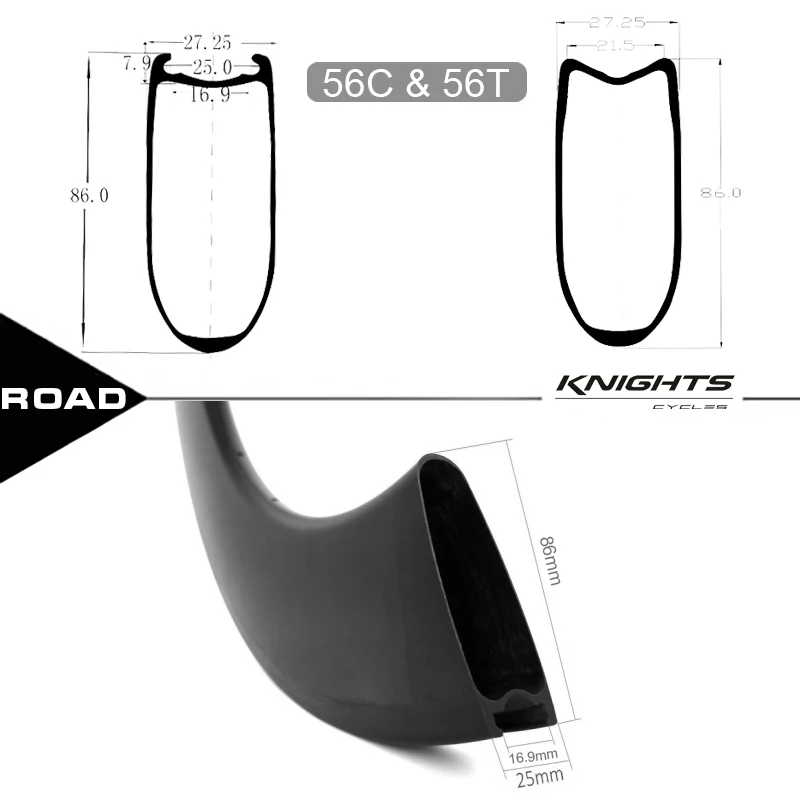 86 мм глубокие Углеродные Диски дорожный велосипед клинчер 700c Бескамерная