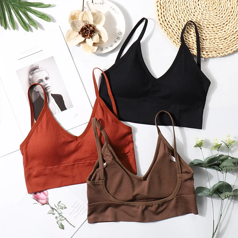 Women lingerie bra women tube tops women bras tube top seamless underwear U back cropped top camis active bra fitness lingerie women bralette removable pad