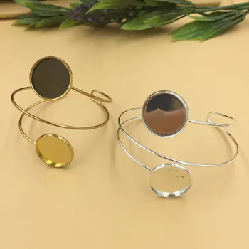 

Fit 20mm cabochons Vintage Metal Round Blank Setting Bezel Base Cabochon Bracelet Base For DIY Bangle (09183)