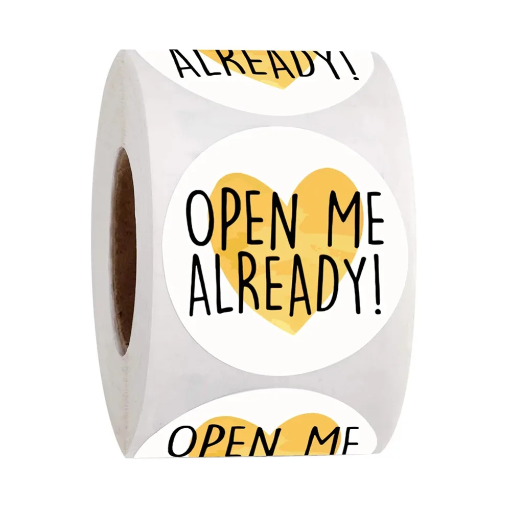 Наклейки 500 &quotOpen Me уже&quot 1 дюйм 50-наклейка спасибо шт. наклейки для подарочной