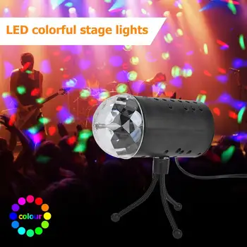 

3W RGB LED Stage Light Colorful Rotating Crystal Magic Ball Party DJ Disco Lamp Range 30 Square Meters Working Life 8000h