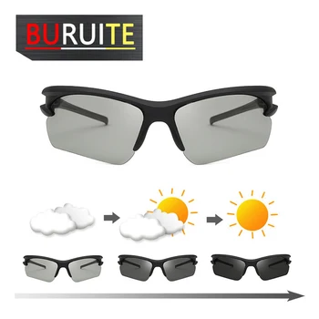 

Outdoor Sports Color Changing Polarized Sunglasses Photosensitive Light Gray Dark Gray Sun Glasses Male Glasses
