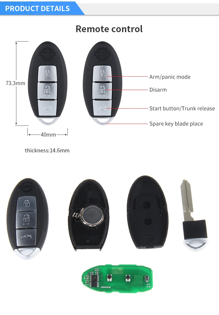 EASYGUARD plug and play fit for nissan push start system remote start stop pke passive keyless entry remote central lock system