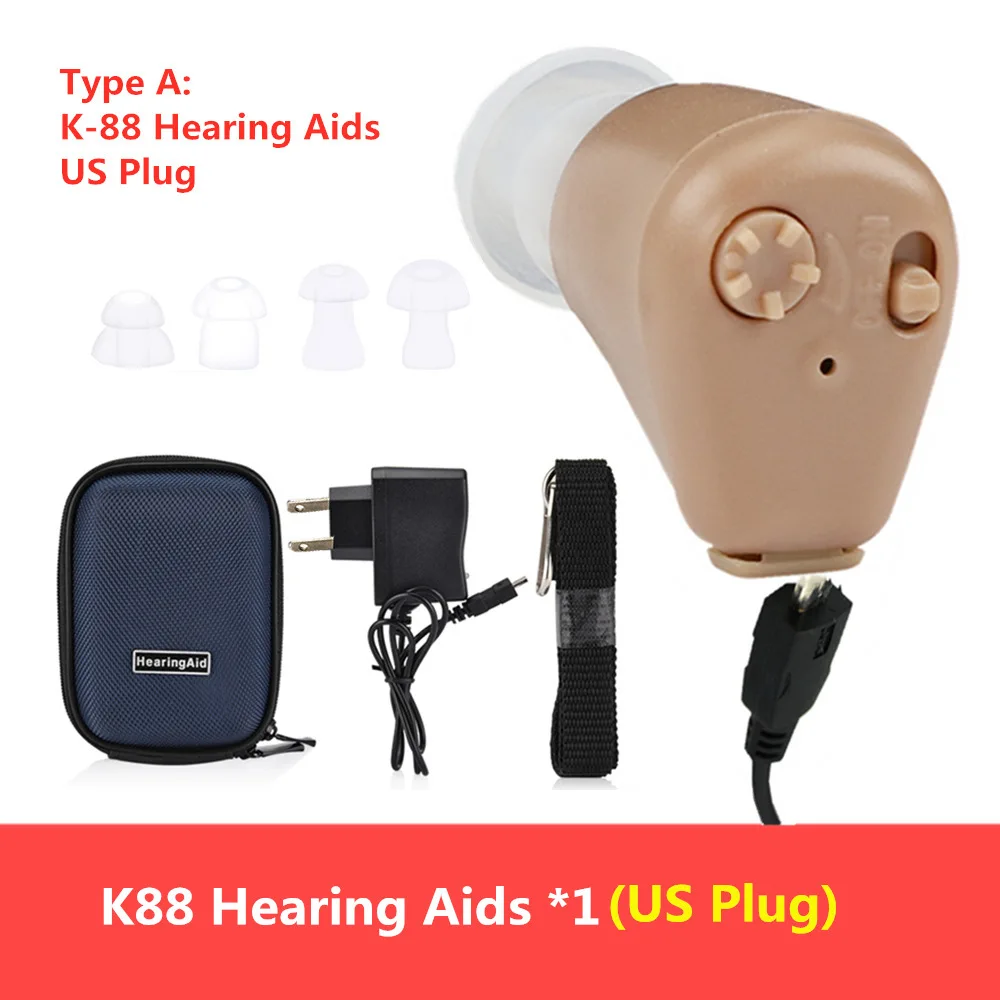 A-US Plug Цифровой перезаряжаемый слуховой аппарат, Прямая поставка, усилитель звука, слуховой аппарат, мини невидимый слуховой аппарат для пожилых людей - Цвет: A-US Plug