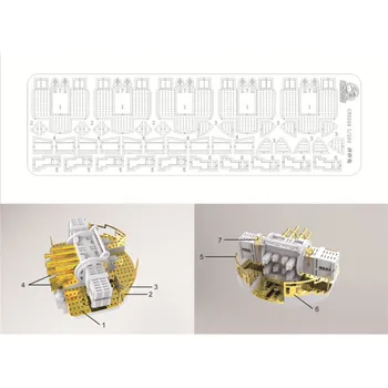 

4PCS/Set British Pom-Pom Cannon Mounting Kit 40mm 1/200 Scale for Battleship Model Assembly Accessories