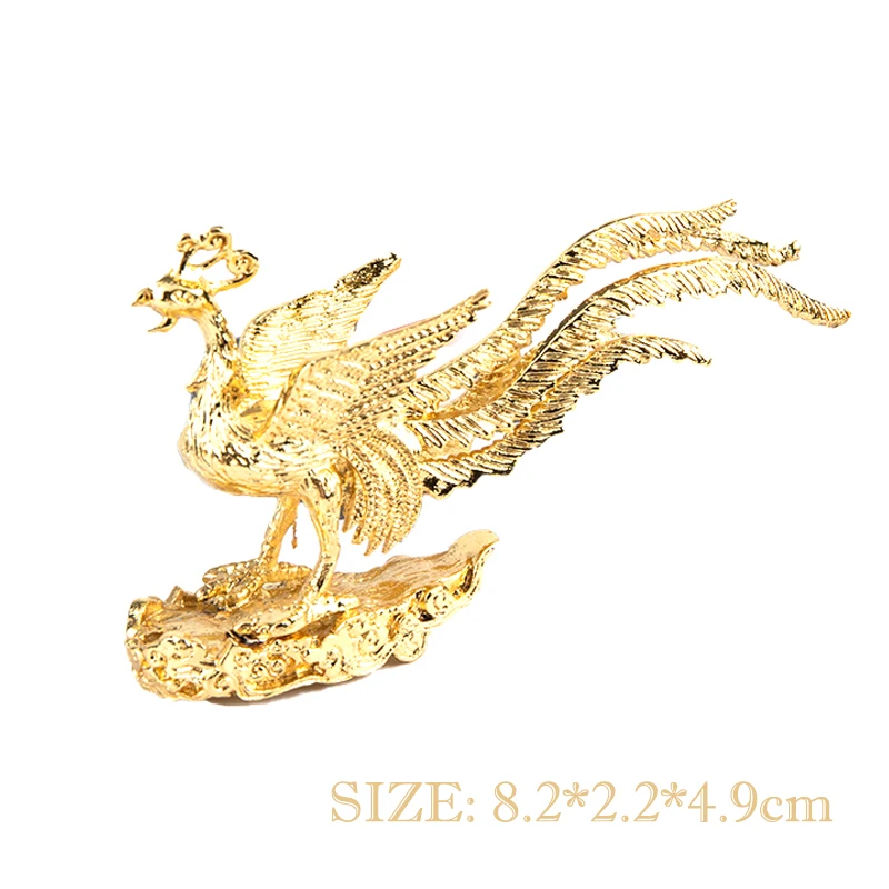1PC Creative Gold Phoenix Statue Incense Stick Holder Home Decor Accessories Mini Portable Incense Burner incense burner miniature ornament ornament crafts