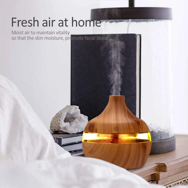 300ml Humidifier Aroma Essential Oil Diffuser Ultrasonic Wood Grain Air Humidifier USB Mini Mist Maker 7 LED Light Car Home - Image 3