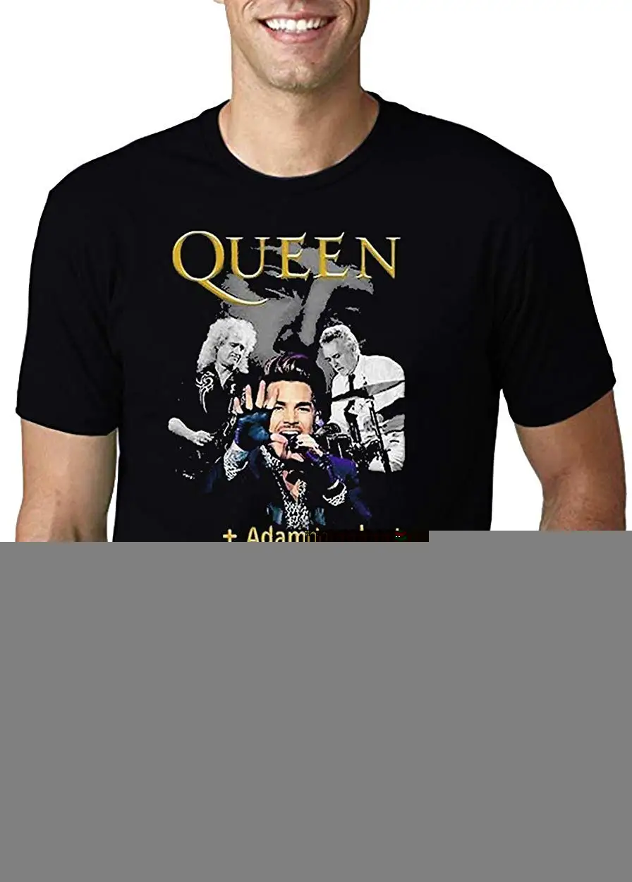 

Queen And Adam Lambert Rhapsody Concert Tour 2019 T Shirt Men Women Black Men Loose Size Top Tops TEE Shirt