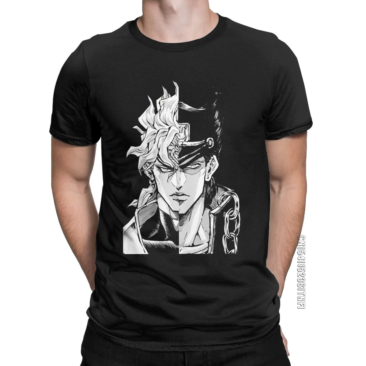 

JoJo Bizarre Adventure T Shirt For Men Pure Cotton Fashion T-Shirts Crew Neck Dio Brando Jotaro Kujo Tees Short Sleeve
