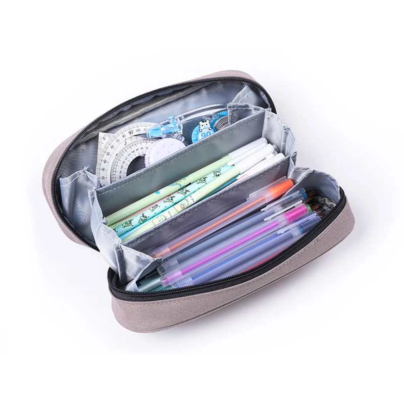 Creative Canvas Exquisite Pencil Case Teenager Cute Pen Case Large Capacity Pencil Bag School Stationery Supplies