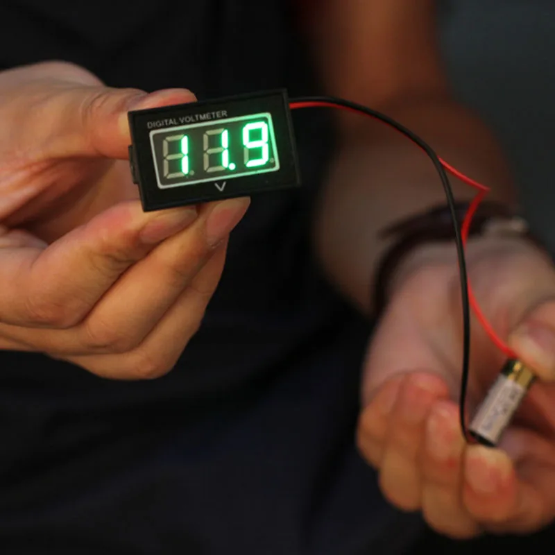 2.7V-30V LED Panel Meter Waterproof DC Digital Voltmeter Two-wire LB88