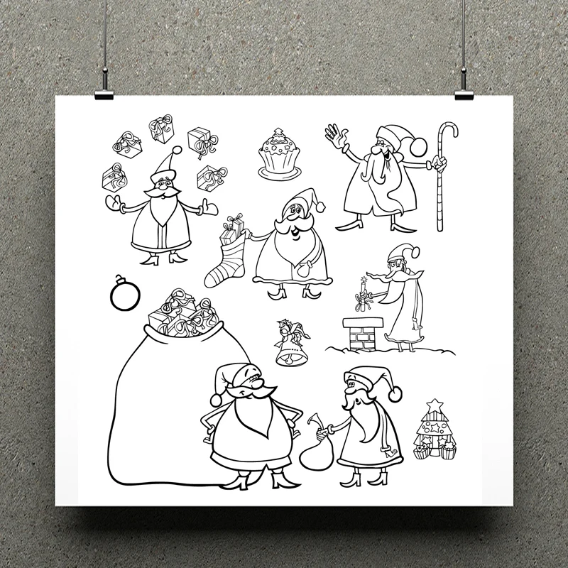 

AZSG Santa Claus Clear Stamps/seal for DIY Scrapbooking/Card Making/Photo Album Decoration Supplies