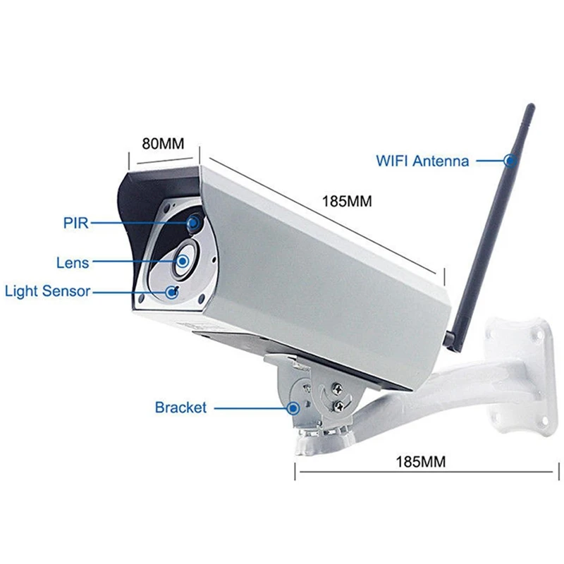 1080P ip-камера на солнечной батарейке 2-мегапиксельная беспроводная Wi-Fi камера видеонаблюдения Водонепроницаемая уличная камера ИК Солнечная энергия HD камера
