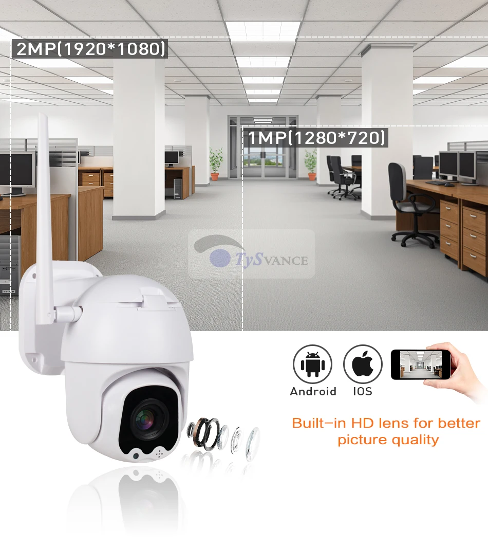 Мини ip-камера WiFi HD 2MP 1080P Беспроводная PTZ скоростная купольная 4X оптический зум CCTV двухстороннее аудио TF слот для карты безопасности наблюдения