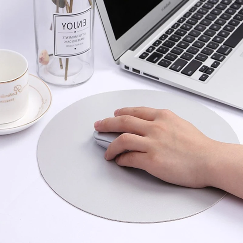 

22cm Universal Double-sided Color Anti-slip Mouse Pad Leather Gaming Mice Mat New Desk Cushion Fashion Comfortable For Laptop PC